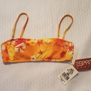 🍁ESPRIT Yellow Tube Top Bathing Suit Top